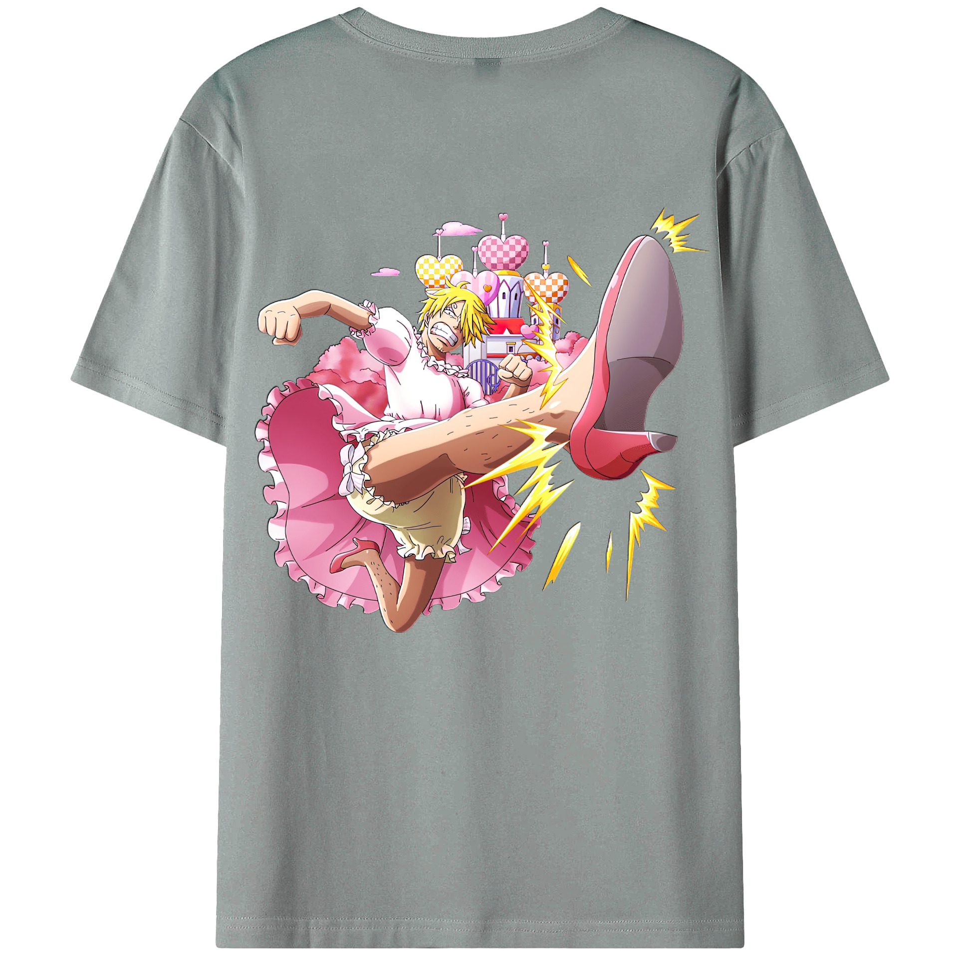 （画像用） ワンピース サンジ ONE PIECE Sanji 綿100％ メンズ半袖Tシャツ（バックプリント） 通気性